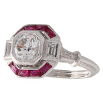 Diamond & Ruby Semi Mount Center Ring