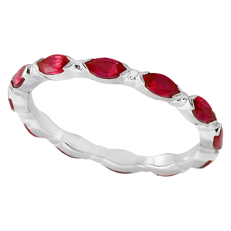 RUBY MARQUISE ETERNITY WHITE GOLD BAND