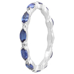 SAPPHIRE MARQUISE ETERNITY WHITE GOLD BAND