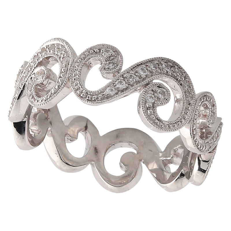 SWIRL ETERNITY WHITE GOLD BAND