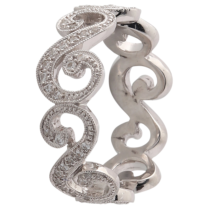 SWIRL ETERNITY WHITE GOLD BAND
