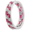 DIAMOND AND RUBY ETERNITY WHITE GOLD BAND