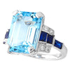 Sky blue topaz 14x10mm mount center on white gold ring