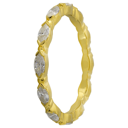 MARQUISE DIAMOND ETERNITY YELLOW GOLD BAND