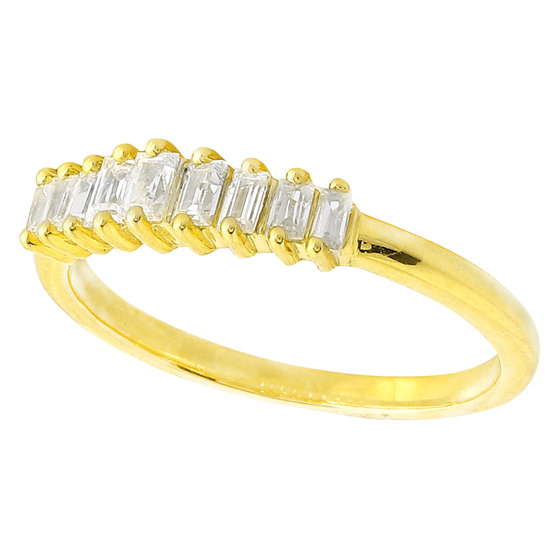 CHANNEL SET BAGUETTE DIAMOND YELLOW GOLD RING