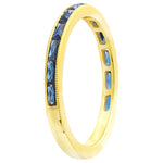 SAPPHIRE SET 3/4 WAY AROUND YELLOW GOLD BAND