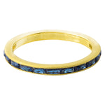 SAPPHIRE SET 3/4 WAY AROUND YELLOW GOLD BAND