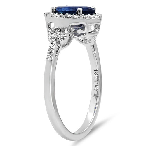 Diamond & Sapphire Oval Cut Mount Ring