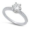 Six Prong Engagement Diamond Semi-Mount Ring