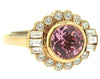 Diamond & Pink Amethyst Center Mount Ring