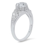 Vintage Inspired Diamond Engagement Semi-Mount Ring