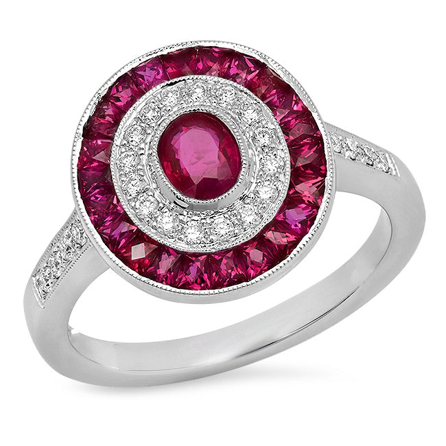 Ruby & Diamond Semi-Mount Ring