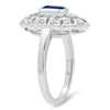 Vintage Inspired Diamond & Sapphire Mount Center Ring