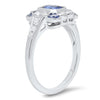 Diamond & Sapphire with Emerald Cut Semi-Mount Center