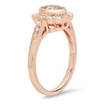 Diamond & Morganite Round Cut Center Mount Ring