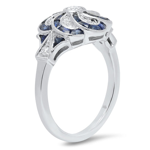 Sapphire & Diamond Semi-Mount Ring