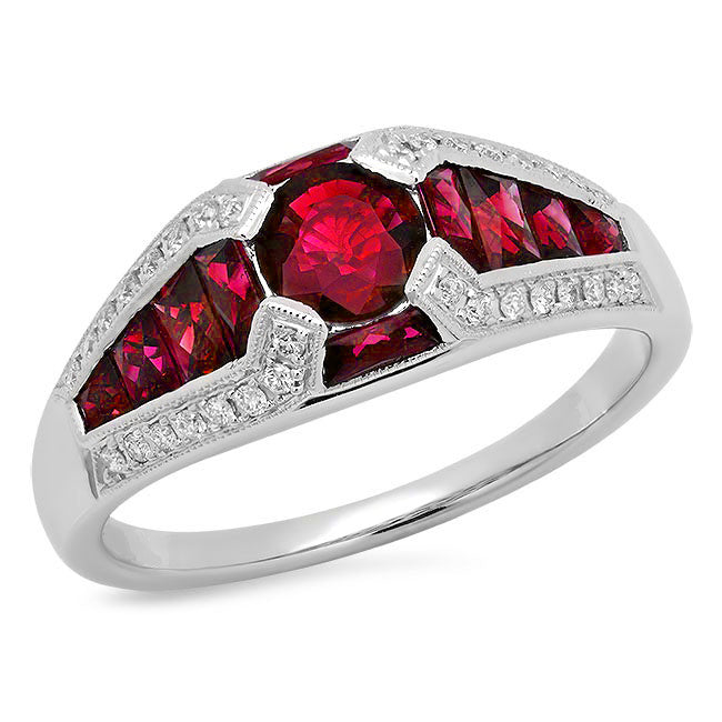 Ruby & Diamond Semi-Mount Ring