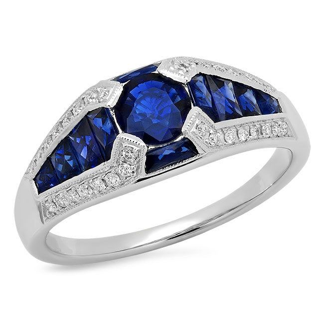 Sapphire & Diamond Semi-Mount Ring