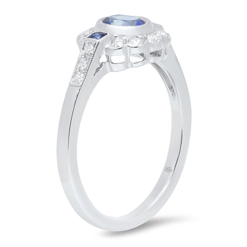 Diamond & Sapphire Mount Ring