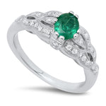 Diamond & Emerald Round Cut Mount Ring