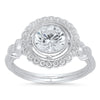 Diamond Halo Engagement Semi-Mount Ring