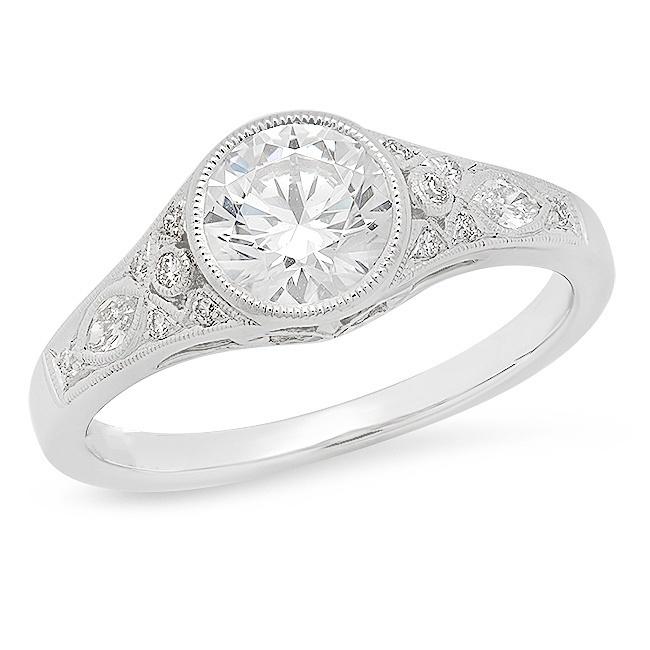 Vintage Inspired Engagement Semi-Mount Ring