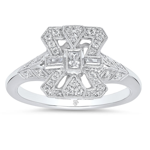 Art Deco Inspired Diamond Semi-Mount Ring