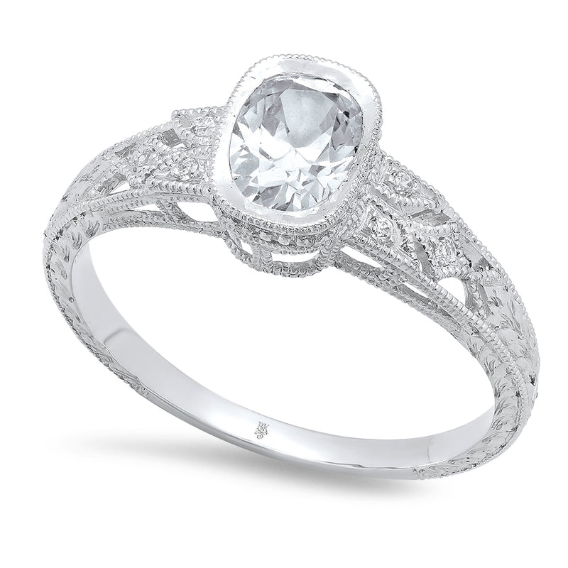 White Diamond Semi-Mount Ring