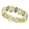 Bezel Set Tsavorite and Baguette Diamond Eternity Band