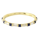 Bar Set Diamond and Sapphire Band Halfway Around