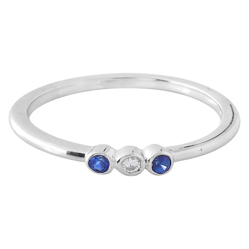 Bezel Set Sapphire and Diamond Fashion Band