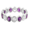 Bezel Set Amethyst and White Sapphire Eternity Band