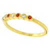 Bezel Set Ruby and Diamond Band with Milgrain
