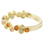 Bezel Set Citrine and Yellow Sapphire Band Halfway Around
