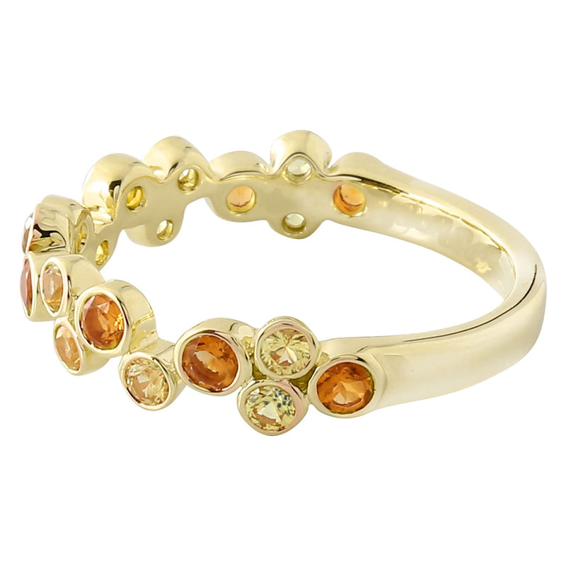 Bezel Set Citrine and Yellow Sapphire Band Halfway Around