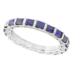 Bar Set Baguette Cut Sapphire and Diamond Eternity Band