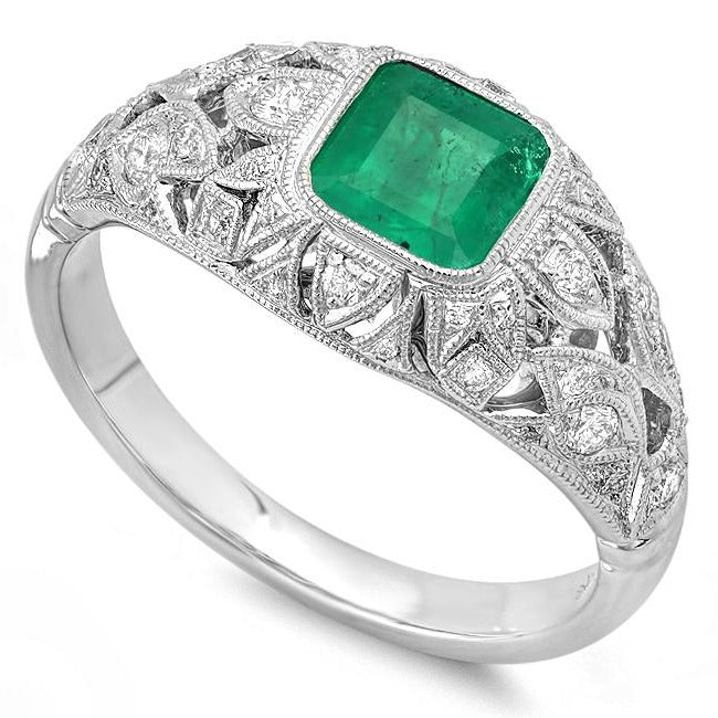 Diamond Floral Emerald Fashion Mount
