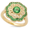 Yellow Gold Diamond and Tsavorite Fashion Mount