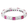 Princess Cut Ruby and Diamond Eternity Band