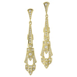 Art-Deco Inspired Diamond Postback Earrings