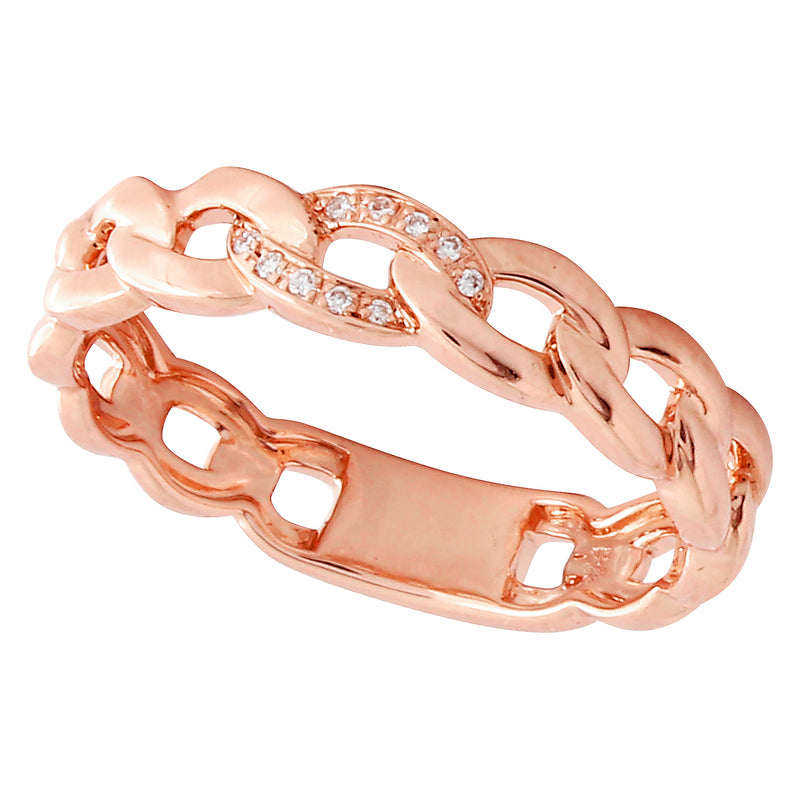 Gold Chain Link Band with Diamonds