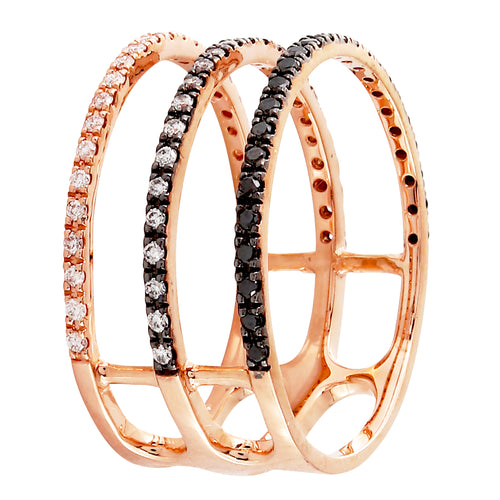 Three in One Diamond & Black Diamond Band