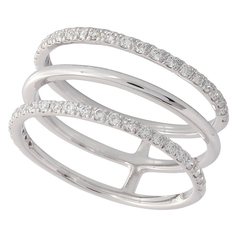 Diamond Bands Alternating With A Solid Gold Band