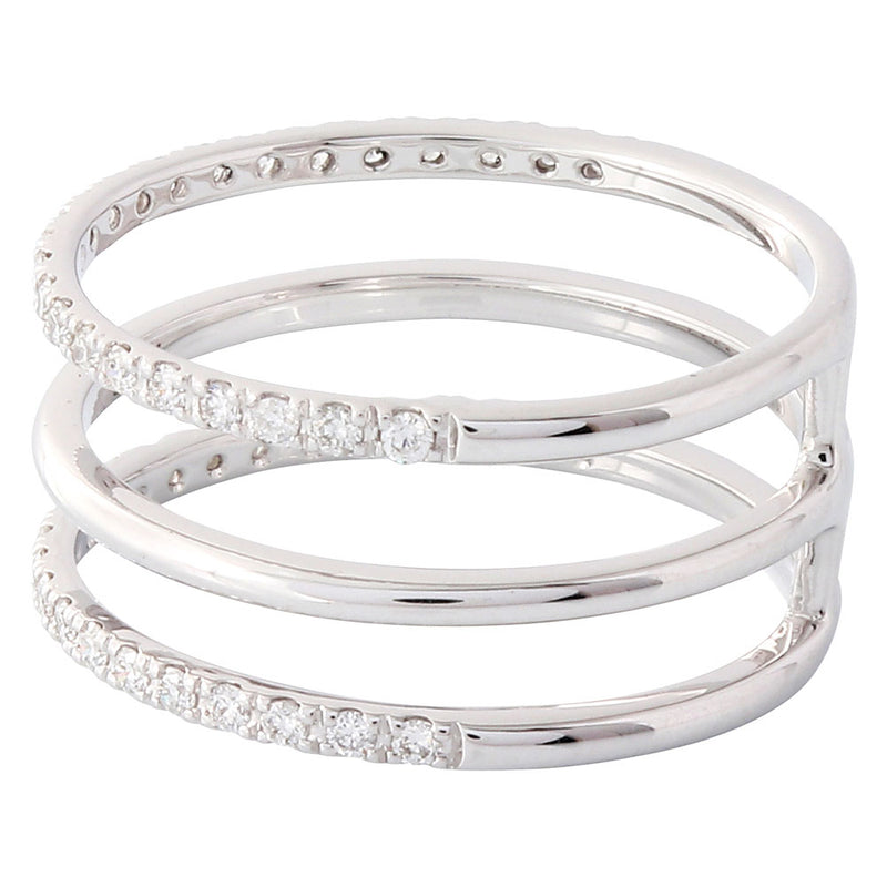 Diamond Bands Alternating With A Solid Gold Band