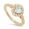 Yellow Gold Diamond and Aqua Center Fashion Mount