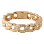 Gold Chain Link Band with Diamonds