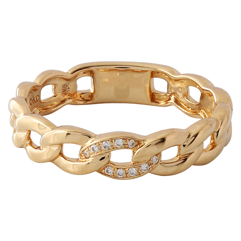 Gold Chain Link Band with Diamonds