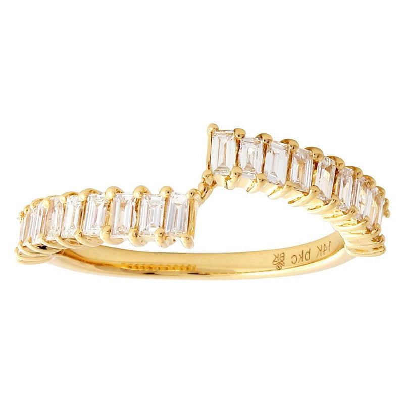 Staggered Diamond Baguette Band Halfway Around