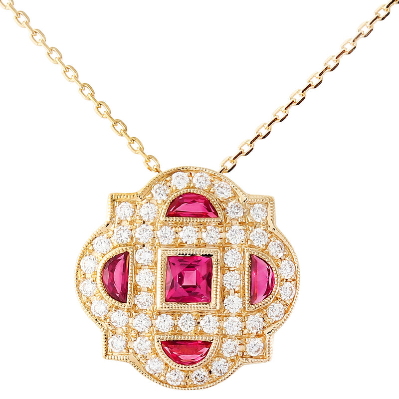 Art Deco Ruby and Diamond Pendant