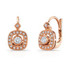 Bezel Set Diamond Leverback Earrings